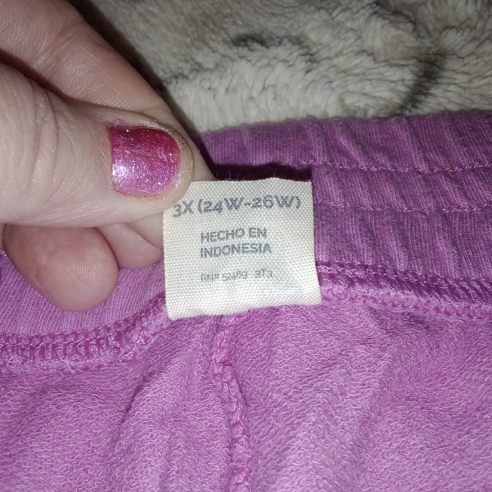 Lot of 2 Terra & Sky Loose Fit Cropped Capri Sweatpants Plus Size 3X (24W/26W) - Picture 4 of 15